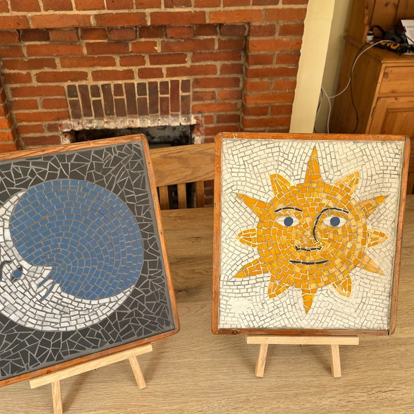 Déco murale mosaïque - Soleil & Lune