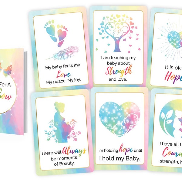 Pregnancy After Loss Affirmation Cards, rainbow baby gift, pregnancy after baby loss gift, pregnancy after loss anxiety, baby shower gift