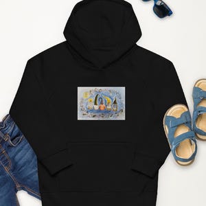 Hooded sweatshirt, elf decoration, ecological for children