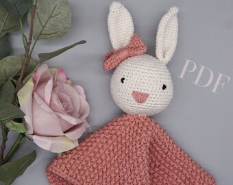 Crochet pattern Schnuffeltuch, comforter bunny, download PDF (D), crochet, knitting,Crochet bunny, cuddly toy, stuffed animal, instructions, pattern