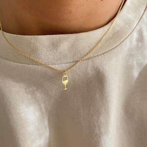 Wein Gläser Halsketten, Wein Halskette | 925 Sterling Silber