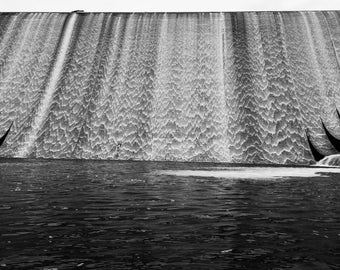 Black and White Photography, Water, Waterfall, Liberty Reservoir Maryland, Maryland, Baltimore, Digital Download