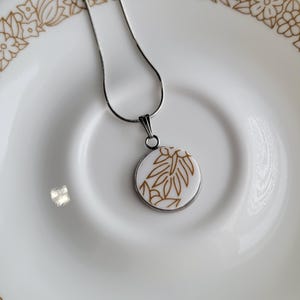 Handmade Broken Vintage Corelle Woodland Necklace