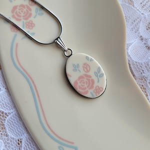 Handmade Broken English Breakfast Corelle Necklace
