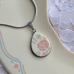 Handmade Broken English Breakfast Corelle Necklace