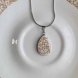 Handmade Broken Vintage Corelle Woodland Necklace