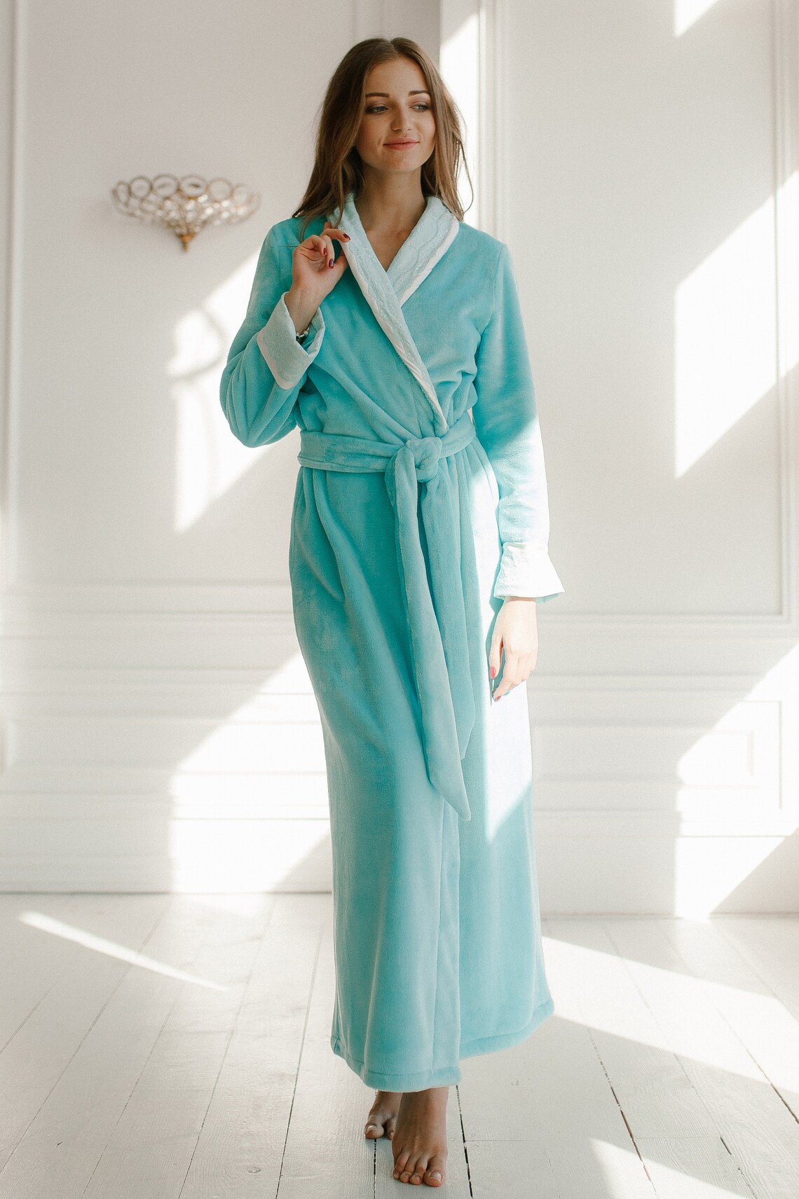 Ready to ship womans fleece bathrobe nurse gift box engagement Etsy