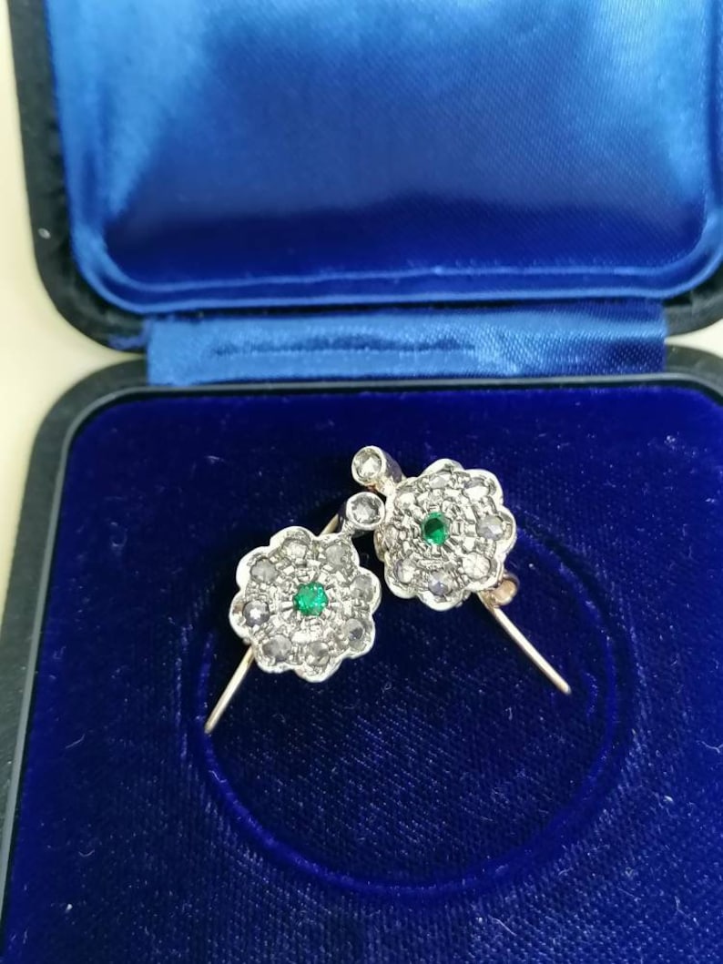 Victorian style earrings handmade earrings Too many earrings Bohemian crystal rose earrings vintage silver earrings