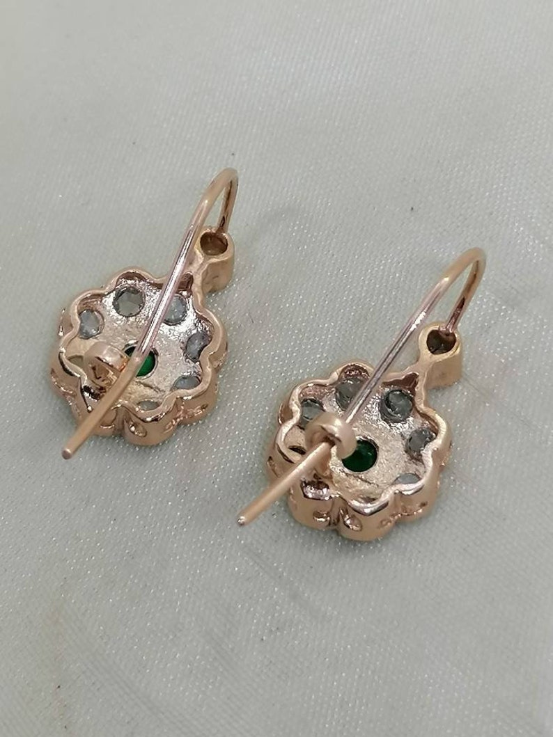 Victorian style earrings handmade earrings Too many earrings Bohemian crystal rose earrings vintage silver earrings