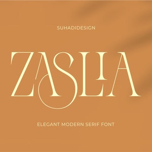 Zaslia Font - Modern Ligature Serif Font, Branding Font, Elegant Font, Modern Font, Ligatures, Publishing Font, Stylish Fonts, Multilingual