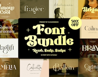 Popular Font Bundle Best Selling - Font Bundle, Cricut Font, Font Bundle for Cricut, Groovy Fonts, Farmhouse Fonts, Retro Font, Bundle Fonts
