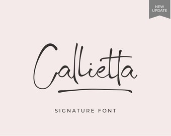 Callietta - police de calligraphie, script moderne, police manuscrite, police de mariage, police féminine, jolie police, police numérique, police Canva, police Cricut