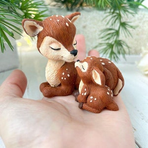 Deer Silicone Mold: Mother and Baby, Soap Candle Gypsum