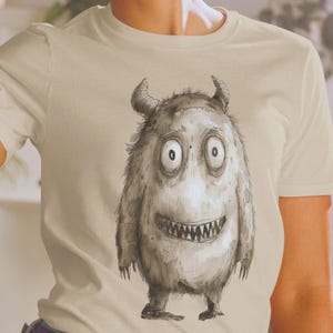 Camiseta de manga corta Crazy Monster / Divertida camiseta de monstruo de dibujos animados / Camiseta de algodón unisex para adultos / Prendas de monstruo peculiares y únicas