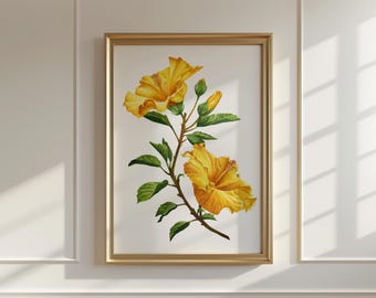 Impresión artística giclée de hibisco para decoración del hogar