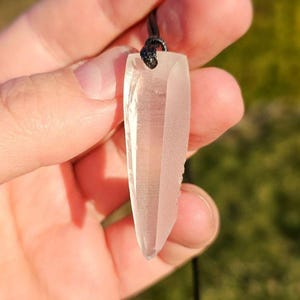 Genuine Lemurian quartz crystal pendant. Lemurian laser pendant. Lemurian seed pendant