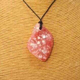 Handmade Argentinian rhodochrosite pendant