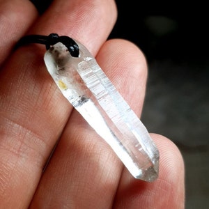 Beautiful lustrous and clear Himalayan quartz crystal pendant