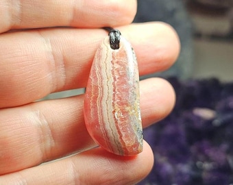 Handmade Argentinian Rhodochrosite Pendant: Compassionate Heart Stone
