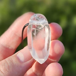 Genuine Lemurian quartz crystal pendant. Lemurian laser pendant. Lemurian seed pendant