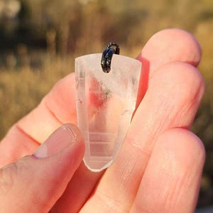 Genuine Lemurian quartz crystal pendant. Lemurian laser pendant. Lemurian seed pendant