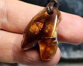 Beautiful Mexican fire agate pendant