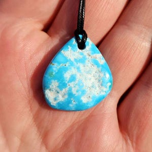 Natural Sleeping Beauty turquoise pendant. Real turquoise pendant