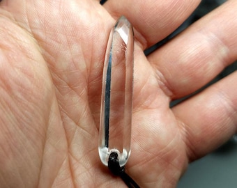 AAA Diamantina quartz crystal pendant. Super clear and lustrous quartz crystal pendant from Diamantina, Brazil. A natural masterpiece
