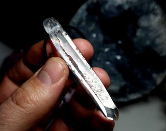 AAA Long Diamantina quartz crystal pendant. Super clear and lustrous quartz crystal pendant from Diamantina, Brazil. Natural masterpiece
