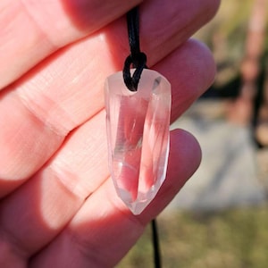 Genuine Lemurian quartz crystal pendant. Lemurian laser pendant. Lemurian seed pendant