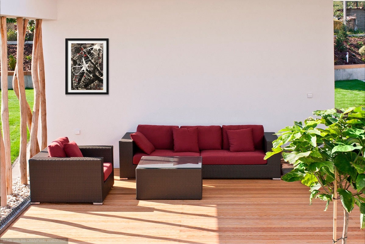 Pintura abstracta de acrílico pintura abstracta sobre papel | Etsy