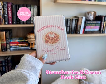 Strawberry Waffle Book Club Kindle Insert | Cute Kindle Insert | Summer Kindle Insert | Aesthetic Kindle Accessory | Digital Download