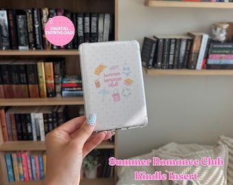 Summer Romance Book Club Kindle Insert | Cute Kindle Inserts Digital Download | Summer Kindle Decor | Kindle Basic Paperwhite Colorsoft