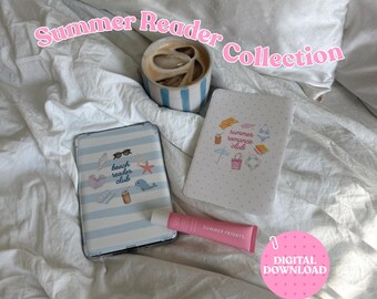 Summer Reader Kindle Inserts | Cute Kindle Inserts Digital Download | Kindle Decor for Readers | Kindle Basic Paperwhite Colorsoft