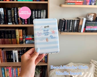 Beach Reader Club Kindle Insert | Cute Kindle Inserts Digital Download | Summer Kindle Decor for Readers | Kindle Basic Paperwhite Colorsoft