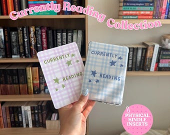 Currently Reading Kindle Insert Collection | Cute Kindle Insert | Kindle Decor | Reader Gift | Kindle Basic Paperwhite Colorsoft