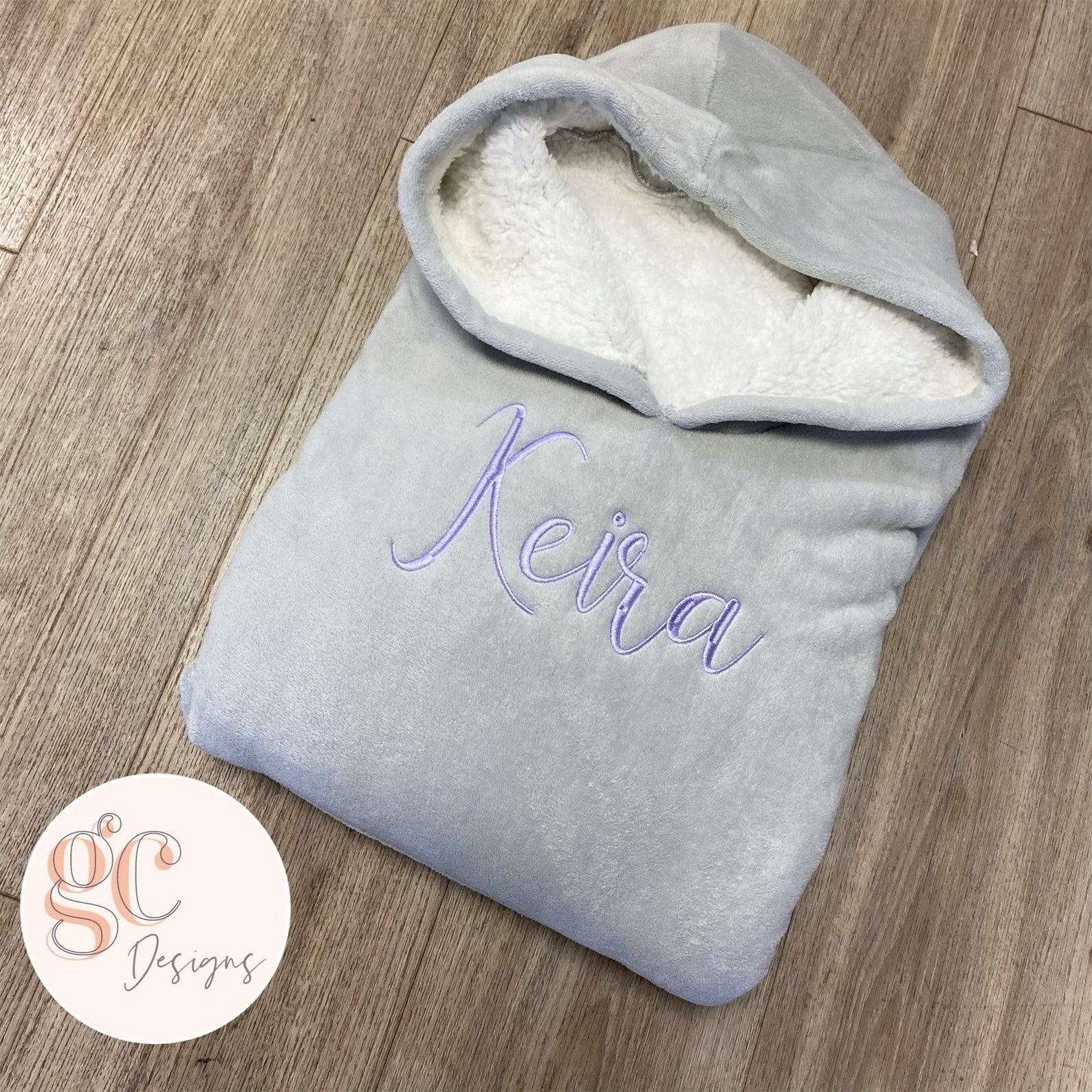 Personalised Oversized Blanket Hoodie in Silver Grey Super Etsy