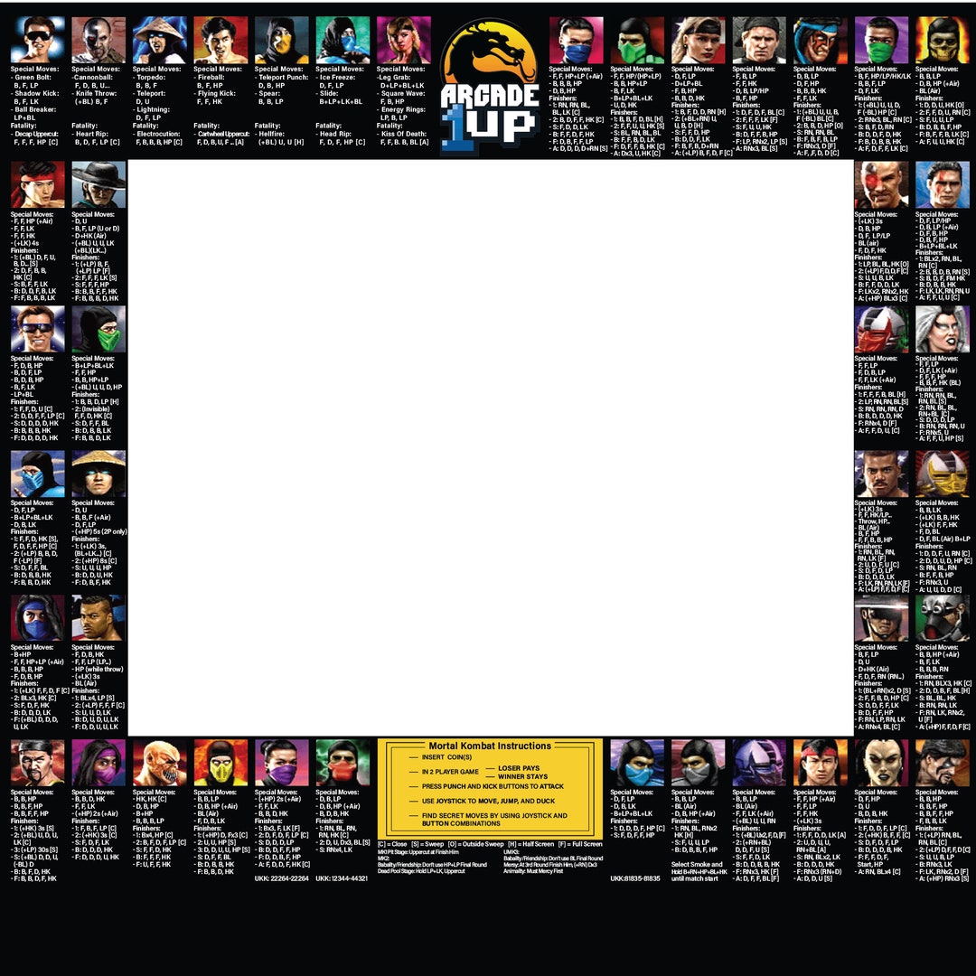 Mortal Kombat Arcade1up Bezel: Finishing Moves Graphic