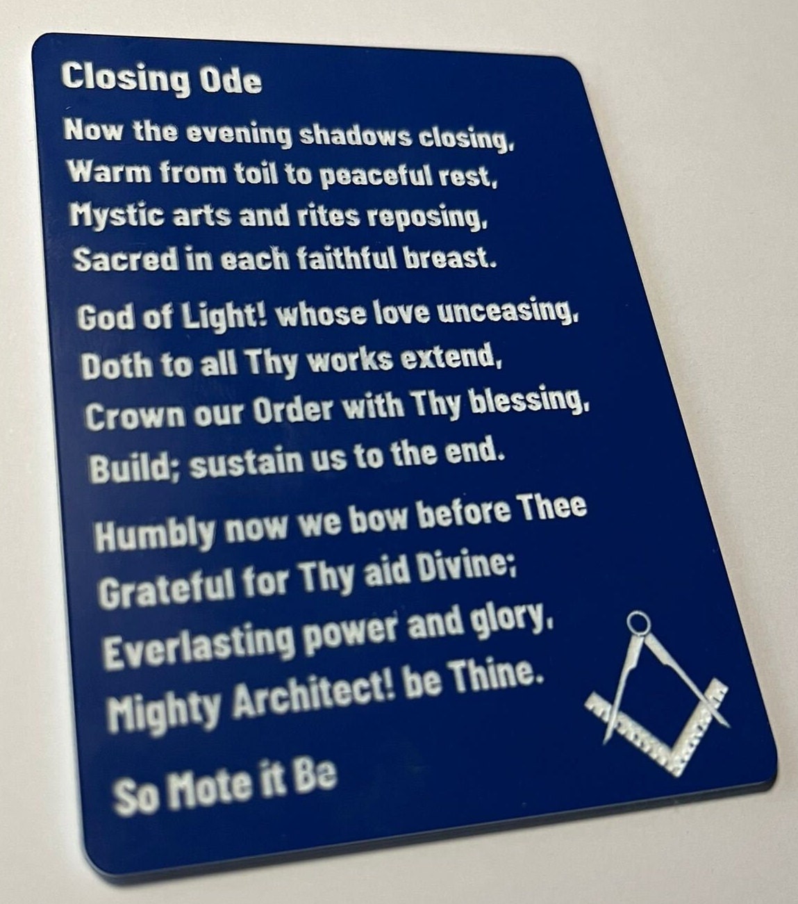 Freemason Hymn Sheet Ideal Initiation Gift. Opening & Closing Ode. Masonic Gift Etsy