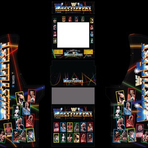 Arcade 1up cabinet WWF Wrestlefest themed replacement graphics for your home arcade!