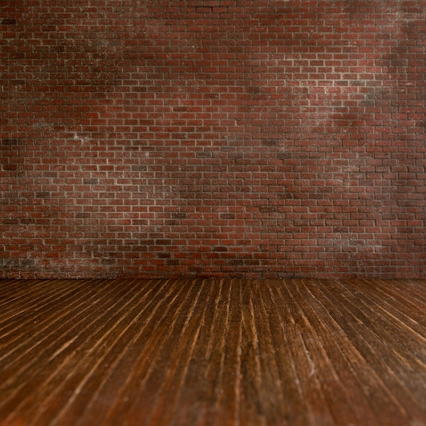 Digital Backdrop for Photoshop - Old Brick Wall and Wooden Floor