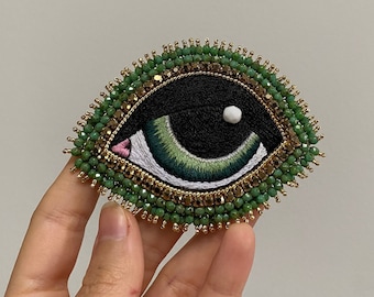 Big Evil Eye Brooch Nazar Brooch Protection Amulet Handmade Personalized Gift Spiritual Jewelry Gift For Her Him Unique Gift