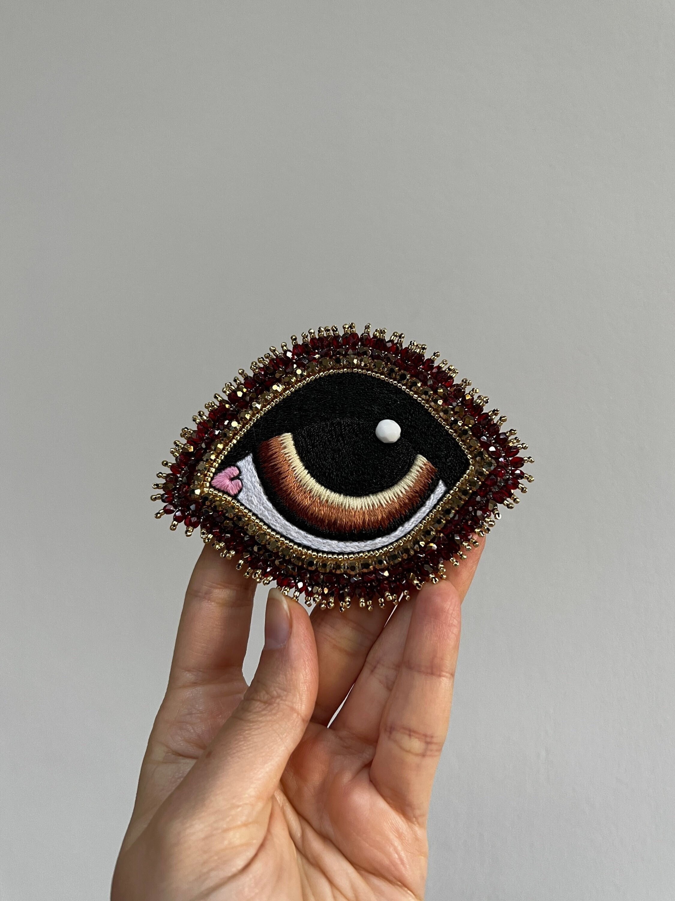 Big Evil Eye Brooch Nazar Brooch Protection Amulet Handmade Personalized Gift Spiritual Jewelry Gift For Her Him Unique Gift ReadyToShip