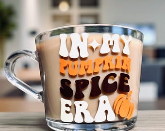 The Pumpkin Spice Eras Mug | Personalised glass cup  | Tea | Coffee | Autumn | Halloween | Era | gift | ghost | Starbucks | seasonal | home