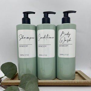 Minimalist Signature Collection - Sage Personalised Bottles mrs hinch bottles lotion bottles dispenser kitchen bottles bathroom bottles home