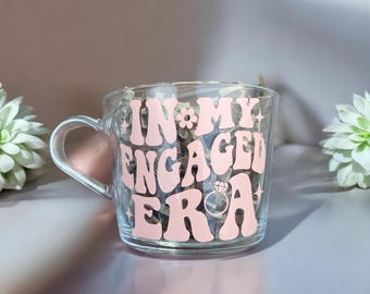 The Engaged Era Mug | glass mug | tea | coffee | mug | engagement | wedding | bride| Gift |