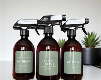 Personalised Modest Label Luxury Amber Botanical 500ml Spray Bottles