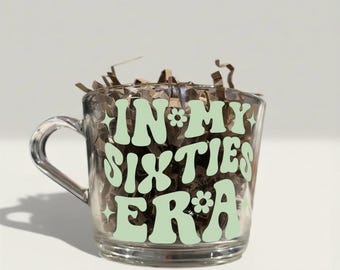 The Sixties Era Mug | glass mug | tea | coffee | mug | birthday | personalised | gift | Taylor Swift | Sabrina carpenter | 60 | 60th |