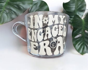 The Engaged Era Mug | glass mug | tea | coffee | mug | engagement | wedding | bride| Gift |