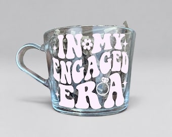 The Engaged Era Mug | glass mug | tea | coffee | mug | engagement | wedding | bride| Gift |